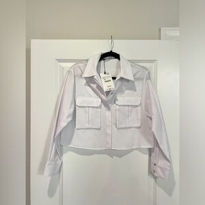 Zara Cropped White Top - NWT
